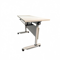 Table de formation à structure métallique, bureau réglable en hauteur avec roulettes pour salle de classe, salle de réunion
