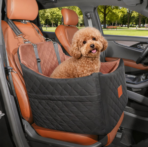 Siège auto pour chien pour chiens de petite/moyenne taille avec coussin épais, siège auto pour animaux de compagnie amovible et lavable avec poches de rangement, 2 ceintures de sécurité - Product Image 4