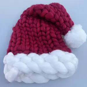 HZM-23251优质针织圣诞帽圣诞老人冬季手工圣诞帽