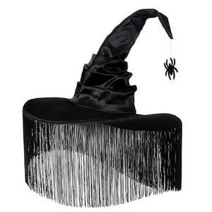 Chapeaux <span class=keywords><strong>de</strong></span> sorcière et <span class=keywords><strong>de</strong></span> sorcier plissés personnalisés Beckon pour Halloween, en tissu Oxford noir, accessoires <span class=keywords><strong>de</strong></span> <span class=keywords><strong>maquillage</strong></span> pour fête - Product Image 3