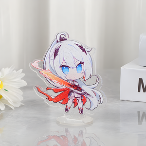 Présentoir de figurines d'anime imprimées sur mesure arc-en-ciel en acrylique transparent holographique avec logo personnalisé Artisanat en plastique - Product Image 6