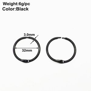 YIWANG 1.2 Inch Black Metal Scrapbooking Loose Leaf Book <b>Rings</b> <b>Binder</b> Clip <b>Rings</b> - Product Image 3