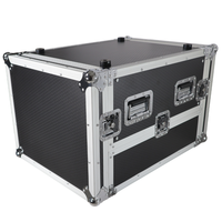 Flight case DJ 13U personnalisé, classique, durable, grande capacité, avec combo rack 6U et étagère pour ordinateur portable, étanche et antichoc en aluminium