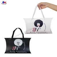 Boîtes d'emballage personnalisées en gros avec logo pour extensions de cheveux humains et perruques, avec poignée