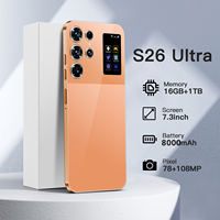 S26 Ultra Versión Global 2026, Teléfono Inteligente Android 5G, 16GB 1TB, Pantalla de 7.3 Pulgadas, Batería de 7800mAh, Cámara de 108MP, Desbloqueado, Doble SIM, Reconocimiento Facial