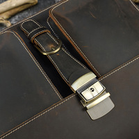 Sac à main pour homme rétro personnalisé, en cuir véritable, imperméable, avec double compartiment pour ordinateur portable