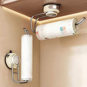 Portarotolo da parete per <span class=keywords><strong>pellicola</strong></span> trasparente e carta igienica, con ventosa, per bagno e cucina - Product Image 2