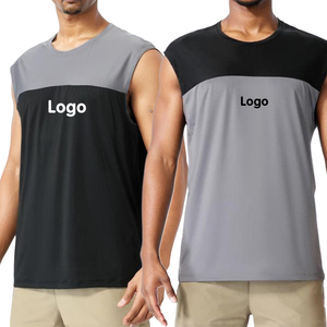 เสื้อกล้ามกีฬาผู้ชาย ผ้าโพลีเอสเตอร์ 90% สแปนเด็กซ์ 10% แห้งเร็ว กระชับรูปทรง สำหรับฤดูร้อน-ขายส่ง - Product Image 1