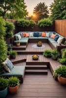 Plancher en teck pour extérieur, revêtement en bois-plastique WPC imperméable pour terrasses de jardin, patios et décoration de sols extérieurs