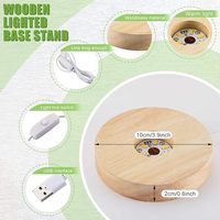 Base lumineuse LED mini en cristal personnalisée OEM/ODM pour poteaux en bois ronds, blanc chaud, alimentation USB, éclairage intérieur pour la maison et l'hôtel