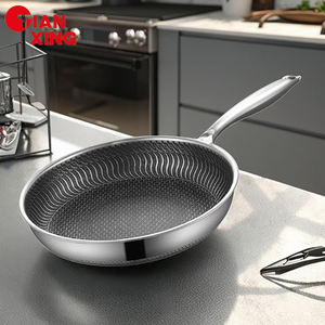 Juego de utensilios de Cocina de Inducción de acero inoxidable Triply Tianxing, sartén antiadherente híbrida con diseño de panal de titanio - Product Image 1