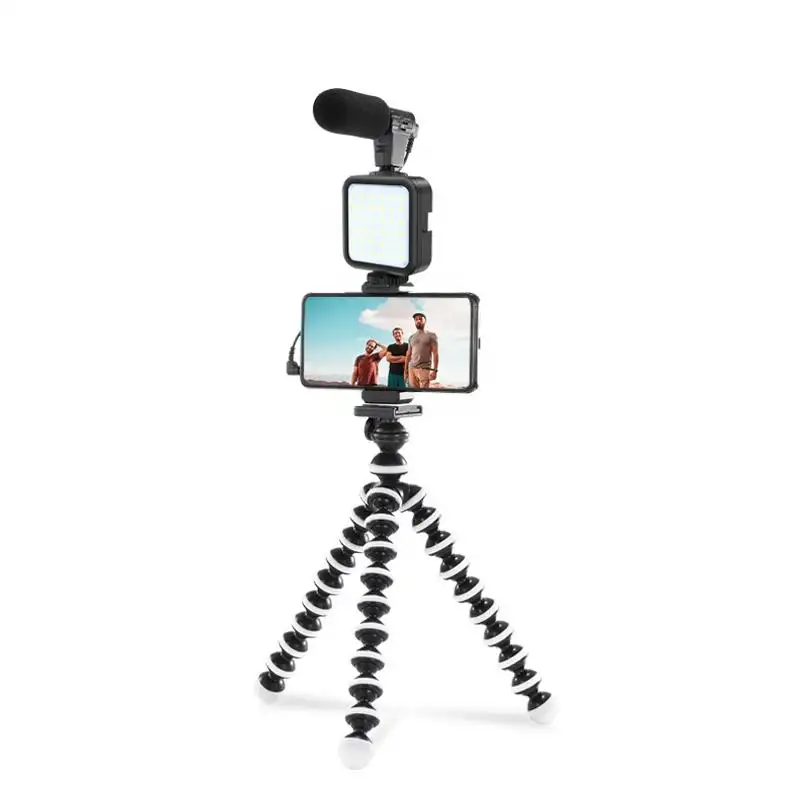 Smartphone Vlogging Kit Video-opname Apparatuur Statief Vullen Light Shutter Led Licht Voor Video Camera