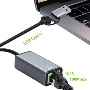 2 in 1 <strong>Type</strong> <strong>C</strong> / USB 3.0 to <strong>Lan</strong> RJ45 Adapter Network Card 100Mbps Ethernet Converter for Laptop - Product Image 3