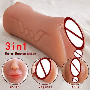 جهاز استمناء ذكري ثلاثي الوظائف بقناة مزدوجة ومهبل اصطناعي بطول 7.48 بوصة، لعبة للبالغين واقعية ثلاثية الأبعاد عالية الجودة للرجال - Product Image 3