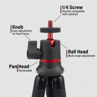 Support Trépied Poulpe Portable en Silicone pour Téléphone et Caméra d'Action - Accessoire de Fixation pour Stabilisateur