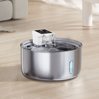 Fontaine d'eau automatique pour chien en acier inoxydable 7L Fenêtre visible Conception sans fil Débit frais continu Bols d'eau pour animaux de compagnie Mangeoires