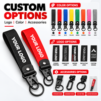 Porte-clés personnalisé en tissu avec logo, dragonne de poignet, lanière, porte-clés en polyester tissé, support de clés de voiture personnalisé