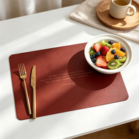 Set de table rectangulaire unique en cuir imperméable et pliable pour mariage, restaurant, salle à manger, école, décoration d'ordinateur portable, hôtel, bar