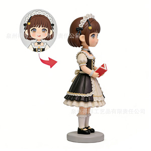 ฟิกเกอร์สาวใช้สไตล์โลลิต้า หัวกลม สีขาวงาช้าง ทำจากเรซิ่นสังเคราะห์ ของตกแต่ง ของขวัญ - Product Image 4