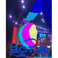 Botai P1.86 P2 P2.5 ndoor panneaux led personnalisés incurvés doux verticaux flexibles panneau d'écran d'affichage led