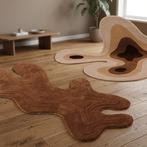 Tapis modernes en laine tuftée à poils coupés, écologiques et adaptés aux animaux domestiques, à motif floral, pour usage résidentiel (vente en gros) - Product Image 3