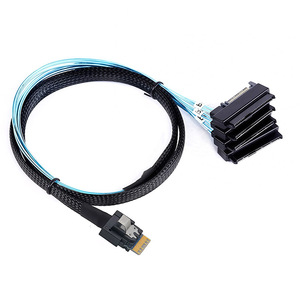 PCIE Slimline SAS 4.0 a 38 Pin SFF-8654 4i per SFF-8482 cavo 2-in-1 per l'elettronica - Product Image 3