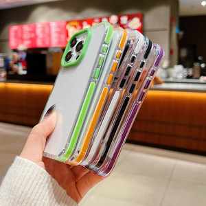 เคสกันกระแทกทำจากอะคริลิคใสกรอบสีลูกกวาดสำหรับ iPhone 15 14 13 Pro Max PLUS เคสโทรศัพท์ - Product Image 1