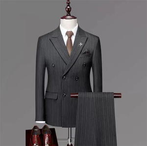 Precio de fábrica Nuevo producto Delgado Traje de tres piezas Chaquetas de hombre Casual Doble botonadura para el novio Mejor vestido de hombre - Product Image 2