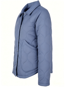 Veste matelassée vintage pour <span class=keywords><strong>femme</strong></span>, légère, boutonnée, style workwear, avec poches, pour l'automne et l'hiver - Product Image 4