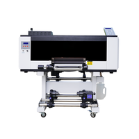 Impresora de inyección de tinta de tres cabezales F1080 todo en uno DTF para vidrio/cerámica/acrílico/PVC, tinta para etiquetas de cristal de 30 cm, rollo a rollo automático
