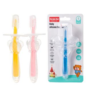 Venta al por mayor OEM cepillo de dientes de silicona para bebés cepillos de dientes de cerdas suaves para aprender a cepillarse los dientes productos maternos y para bebés - Product Image 1