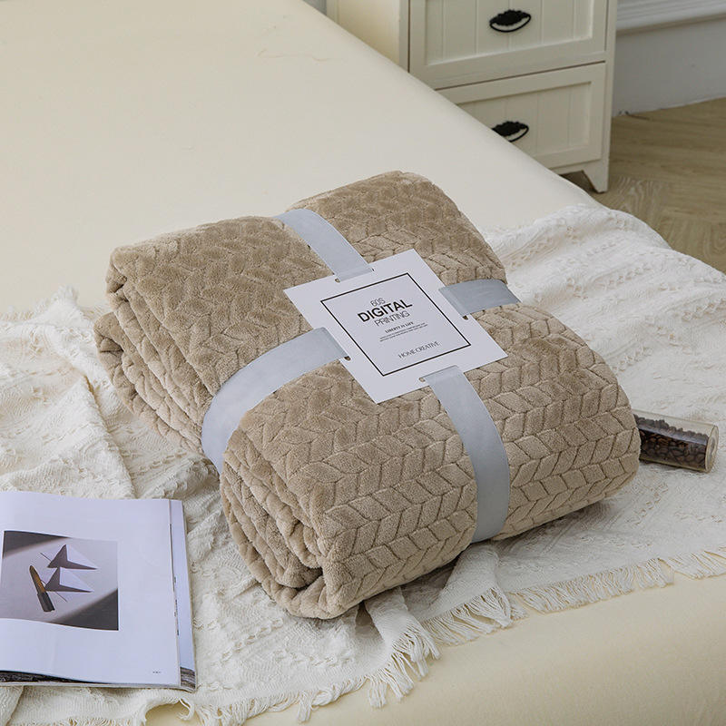 ผ้าห่มข้าวสาลีสีกากี