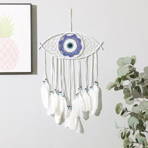 Vente chaude Moderne Décor À La Main <span class=keywords><strong>Demon</strong></span> Eye Dream Catcher Tenture Art Déco En Métal Art Décoration Murale avec Corde Format - Product Image 6