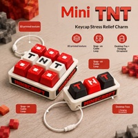 Porte-clés anti-stress en forme de TNT imprimé en 3D, jouet clavier, capuchon de touche, jouet sensoriel