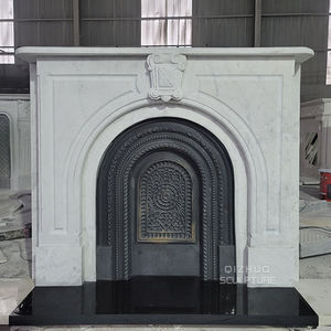 <span class=keywords><strong>Francia</strong></span> moderno tallado a mano victoriano arqueado insertar piedra Natural mármol blanco chimenea envolvente - Product Image 2