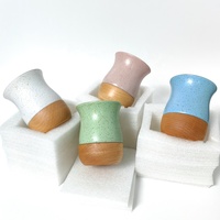 Lot de tasses à maté en céramique au design argentin authentique avec base en bois et bombilla pour thé et café – Vente en gros