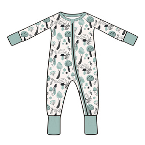 RTS Bebek Bambu Kıyafetleri %95 Bambu %5 Spandeks Bebek Pijama Tulumları Yürümeye Başlayan Çocuklar İçin Fermuarlı Tulumlar Bambu Fermuarlı - Product Image 5