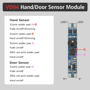 DC12V Sensor de barrido manual puerta Sensor IR interruptor 5A 60W luces LED cocina debajo del armario cajón interruptor de oclusión - Product Image 3