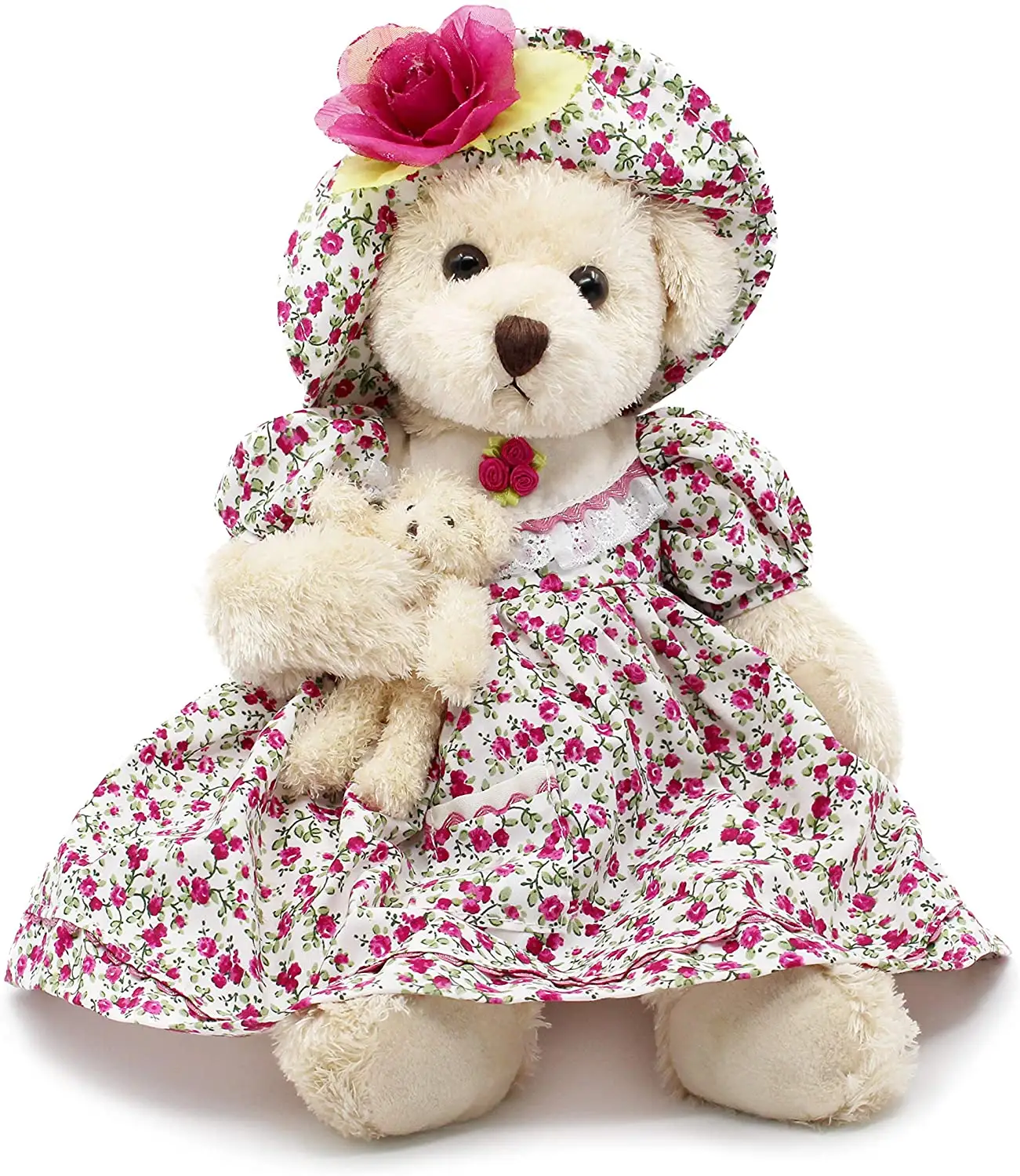 Custom Plush Toy Factory Customized Promo Doll Manufactures Baby Gift Stuffed bear flower clothing