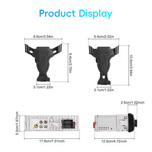 Reproductor MP3 para Auto Podofo, 1 Din, con Carga USB, FM, Bluetooth, Entrada AUX, Retroiluminación a Color + Soporte para Teléfono, OEM - Product Image 5