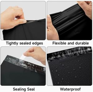 Bolsas de Poliéster Gruesas de Color Negro Puro con Impresión de Logotipo Personalizado, Bolsas de Embalaje para Mensajería, Envío y Transporte de Ropa - Product Image 5