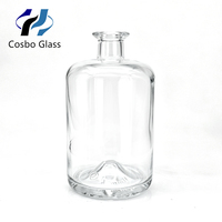 Botellas de Vidrio Personalizadas Directas de Fábrica para Vodka, Whisky, Tequila, Vino, Botella de Vino de Cristal Grueso de 500ml 700ml