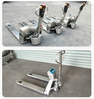 Chariot à palettes électrique étanche en acier inoxydable 304 de 2 tonnes avec balance numérique intégrée