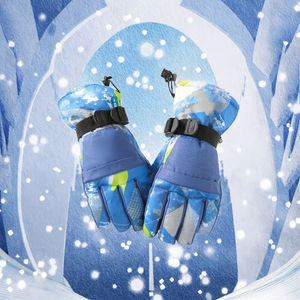 Gants d'équitation en polyester imperméables et coupe-vent à écran tactile pour femme, avec fermeture auto-agrippante, équipement de protection pour le ski - Vente en gros - Product Image 3
