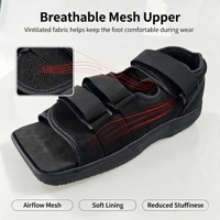 Chaussure orthopédique post-opératoire professionnelle à bout carré avec fermeture Velcro, semelle compensée en EVA et TPR, pour la récupération après chirurgie de la hanche ou de la cheville, et pour la rééducation des pieds.