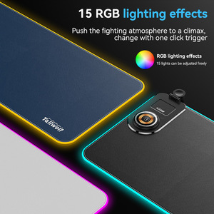 15W Schnelles 3-in-1 Kabelloses Lademauspad Rutschfeste Naturkautschuk Schreibtischunterlage Magisches RGB-Gaming-Mauspad auf Lager - Product Image 4