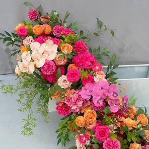 Sunwedding gerçekçi yanmış portakal çiçeği koşucu Set süper uzun ipek beyaz ve kahverengi çiçekler anneler günü için - Product Image 3