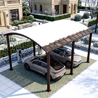 Abri de voiture extérieur autoportant à double baie, robuste et résistant aux intempéries, en aluminium thermolaqué, personnalisable