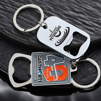 Décapsuleur personnalisé en alliage de zinc, décapsuleur de bouteille de bière en métal, porte-clés noir avec logo 2D/3D, porte-clés décapsuleur en émail
