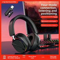 Casque de jeu sans fil supra-auriculaire avec LED RGB, ANC, étanche IPX5 et micro intégré pour diffusion en direct d'e-sport et bureau, compatible Bluetooth 6.0